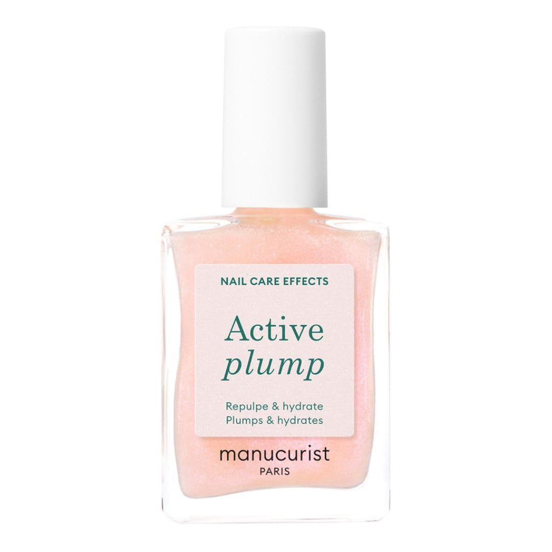 MANUCUIST Nail Care Repair Active Glow Raspberry (růžová) na bio bázi: sladké mandle, maliny, výživný a lesklý lak na nehty, transparentní růžový efekt – nahé laky na nehty