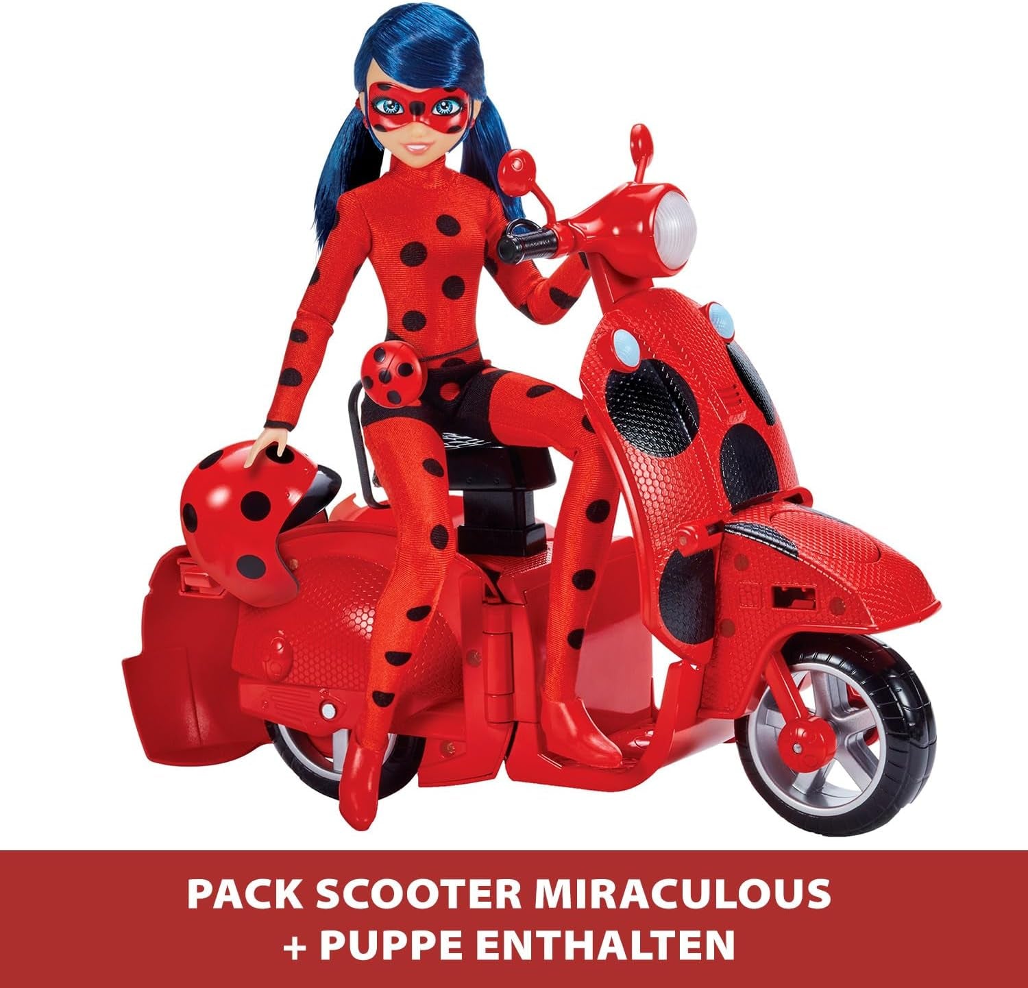 Bandai - Miraculous Ladybug - Scuter Miraculous Switch'n Go + păpușă articulată Ladybug Lucky Charm 26 cm - P50668