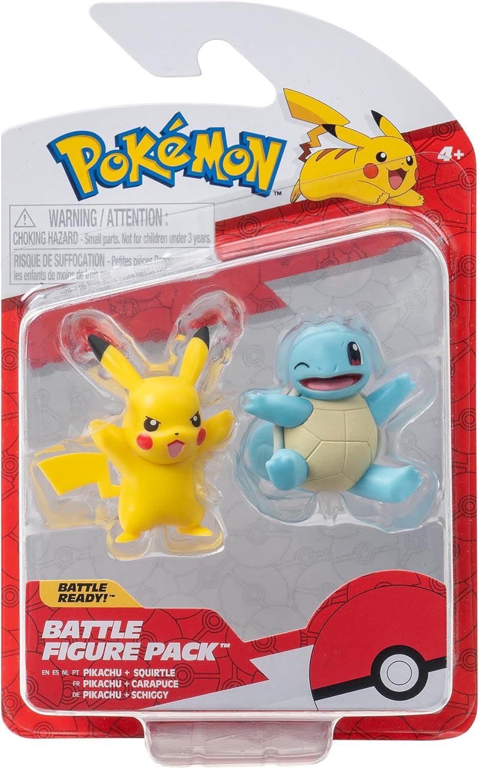 Pokémon PKW3586 - Balíček bitevních figurek - Oficiální detailní figurky Pikachu a Schiggy 5 cm každá akční figurka Naty Shop