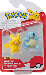 Pokémon PKW3586 - Balíček bitevních figurek - Oficiální detailní figurky Pikachu a Schiggy 5 cm každá akční figurka Naty Shop