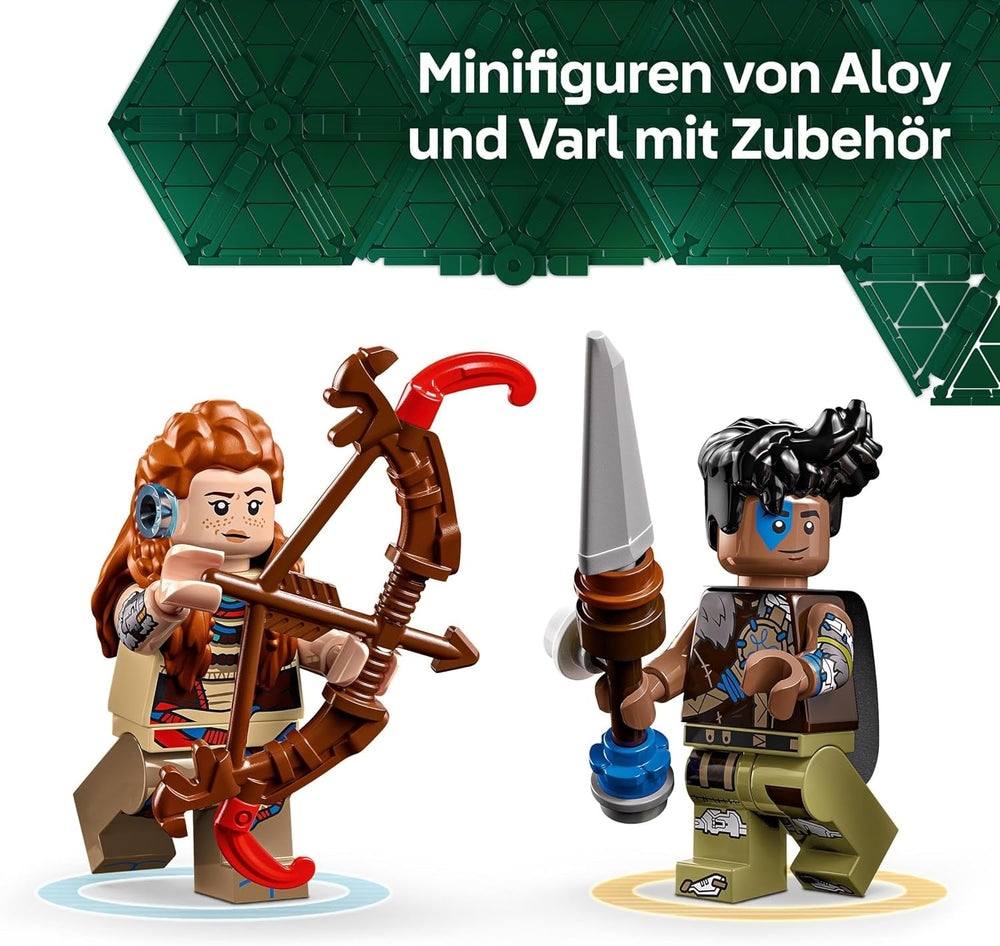 LEGO Horizon Adventures Aloy a Varl vs. Obrněný chodec a Sawtooth, monstrózní auto a minifigurky, sada kolekce pro fanoušky videoher, chlapce a dívky starší 9 let 77037 Stavebnice Besuche den LEGO-Store