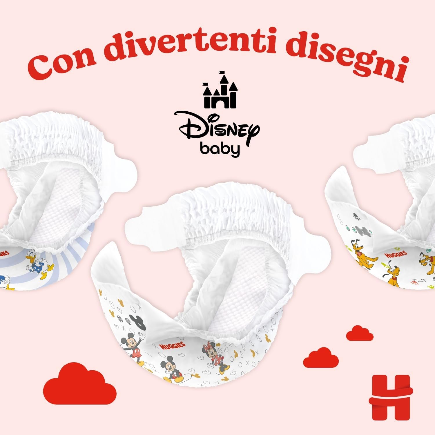 Plenky Huggies Ultra Comfort/Little Movers, velikost 3 (4–9 kg), design Disney, savé, plná ochrana, počet 126
