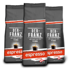 Der-Franz Espresso Kaffee, Intensität 5/5, Arabica und Robusta, ganze Bohne, 3 x 500 g