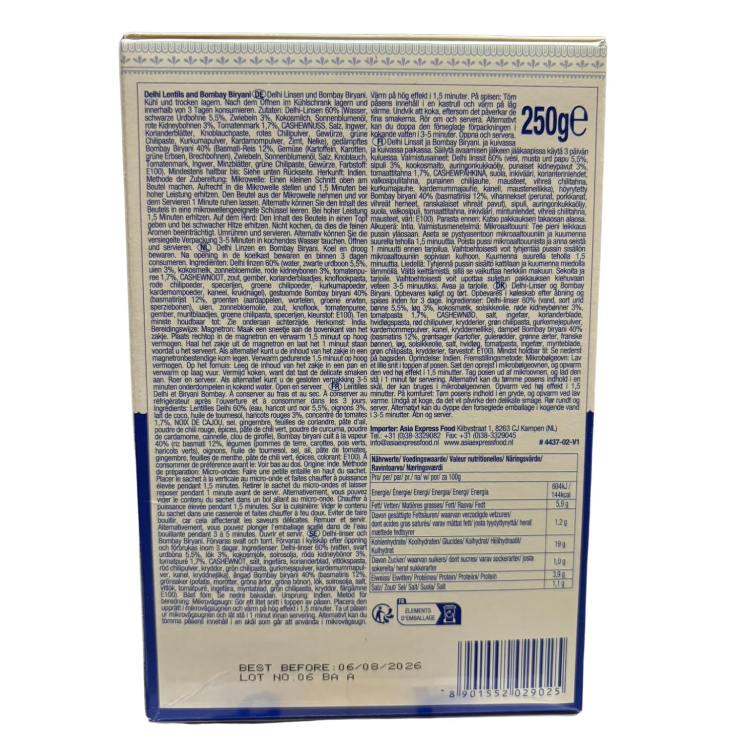 ASHOKA - Instantní Dillí čočka a Bombay Biryani - (1 x 250 g)