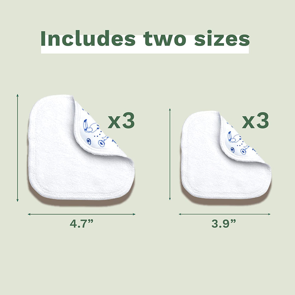 100% bavlna GOTS opakovaně použitelné tělové a make-up plenky pro miminka a celou rodinu - čistí pokožku a absorbuje nečistoty, vhodné pro citlivou pokožku (6 balení)