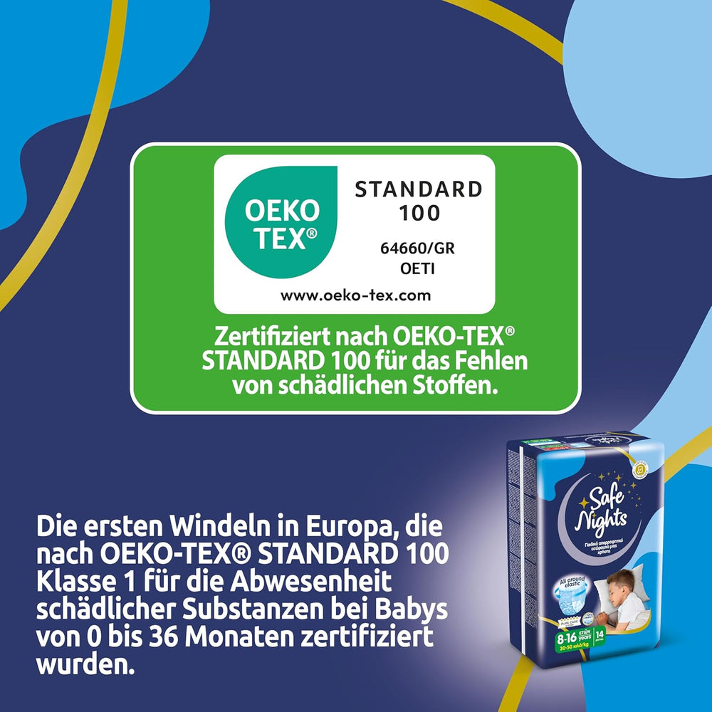 Safe Nights Boy, noční kalhoty pro věk 8-16 let (30-50 kg), 84 kusů