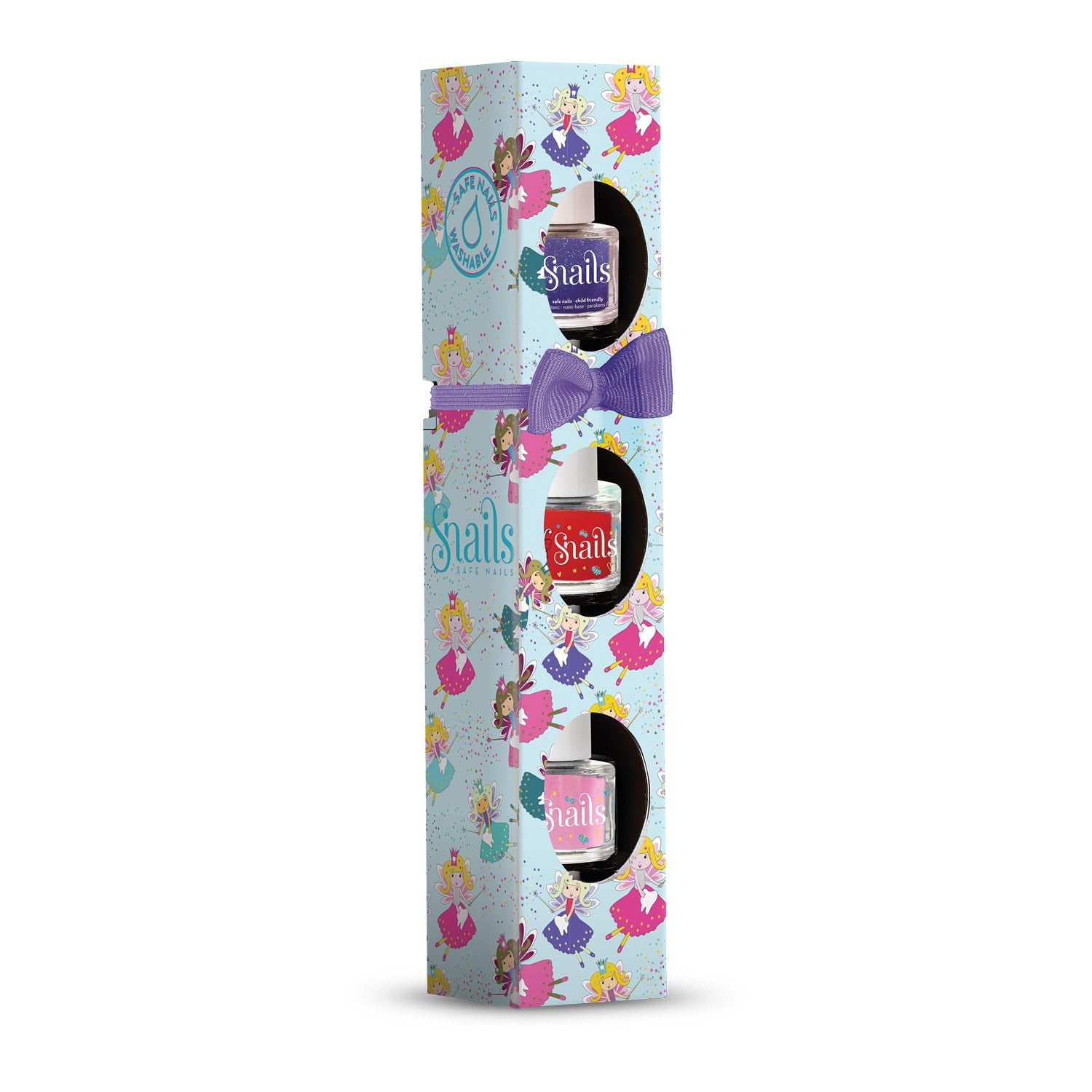 Snails 510421 Dětský lak na nehty Dárková sada, Mini Fairy 3x5ml, Na vodní bázi, Omyvatelný, Bezpečný, Vegan