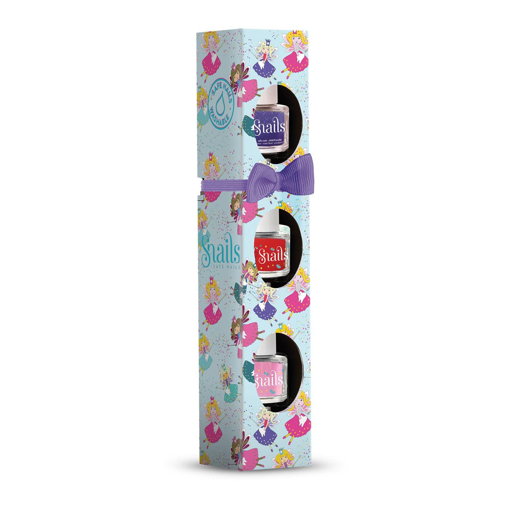 Snails 510421 Dětský lak na nehty Dárková sada, Mini Fairy 3x5ml, Na vodní bázi, Omyvatelný, Bezpečný, Vegan