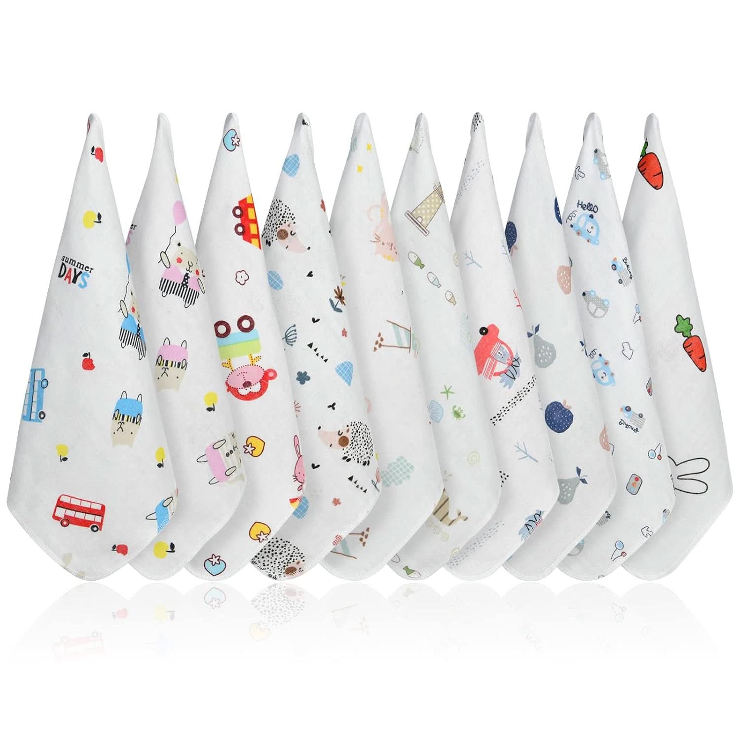 Dětské mušelínové ručníky, balení 8 ks savých ručníků z organické bavlny, 25 x 25 cm Mother and Baby Naty Shop