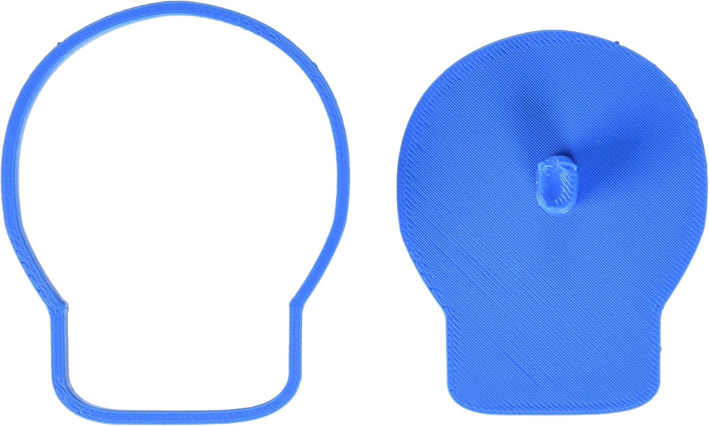 Fursecuri cu cartofi prăjiți mexicani în formă de craniu de Halloween, albastre, 8 x 7 x 1,5 cm