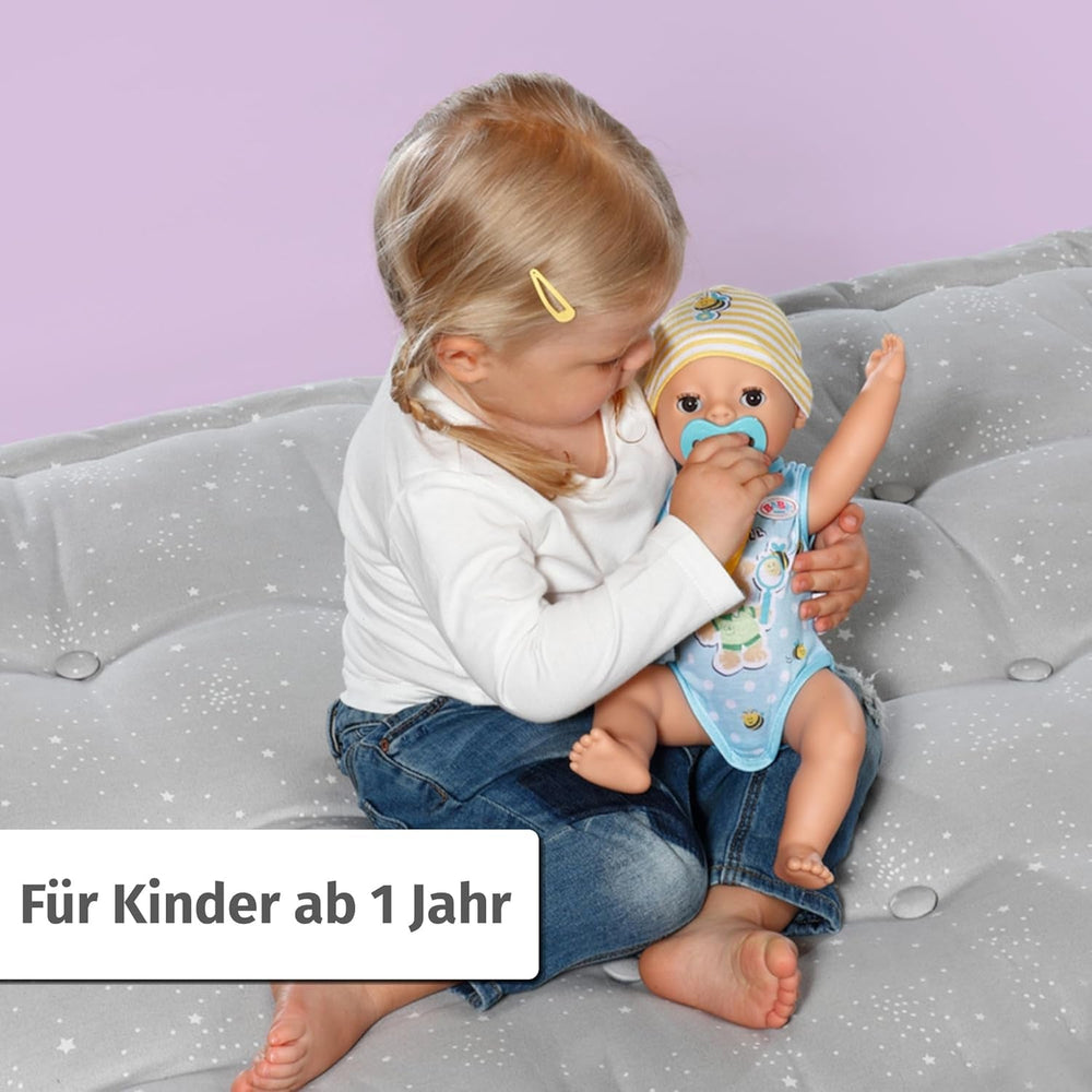 BABY Born Lukas (Little Baby Boy) 36Cm, păpușă cu 7 funcții pentru copii de la 1 an, funcționează fără baterie, păpușă mare de 36 cm Papusi Naty Shop