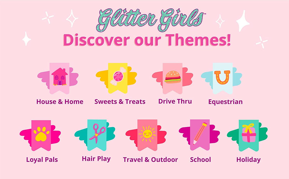 Glitter Girls - Sashka - 36 cm Bewegliche Modepuppe - Blondes Haar & grüne Augen - Cupcake-Kleid mit Haarschleife - Glitzerschuhe & Gepunktete-Leggings - 3 Jahre +