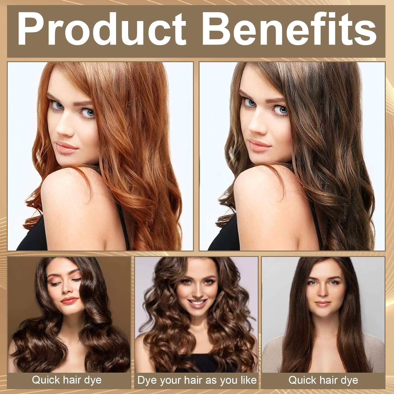 Șampon colorant pentru păr, șampon colorant instant 3 în 1, șampon colorant instant pentru îngrijirea părului, șampon colorant pentru păr negru, șampon colorant pentru păr (maro deschis) Vopsea pentru par Naty Shop