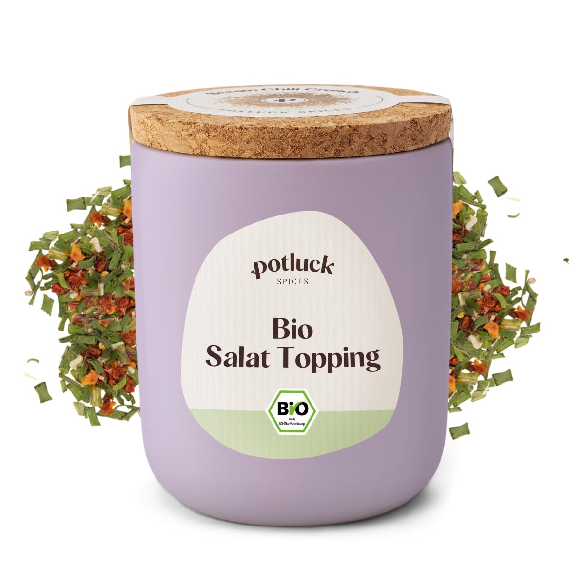 Potluck | Bio Sizilianisches Zitronensalz | Gewürzsalz für Fisch, Meeresfrüchte, Gemüse, salát a dresinky | 140 g v Keramiktopfu