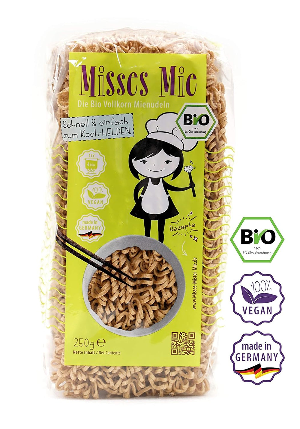 Misses Mie bio celozrnné těstoviny, 250 g