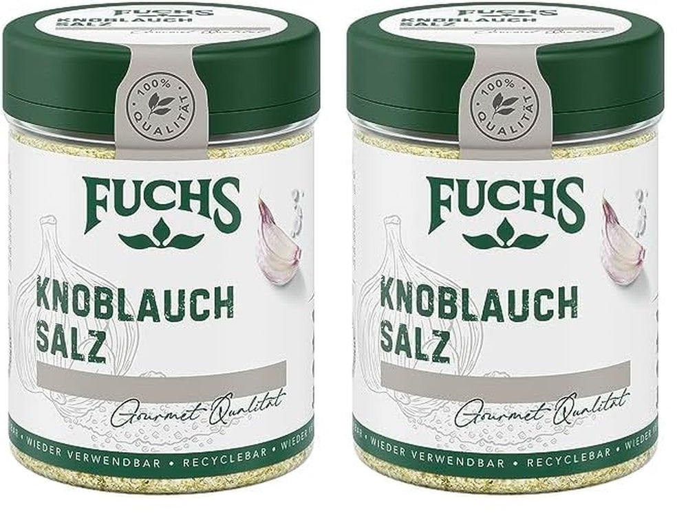 Fuchs Gewürze - Knoblauchsalz - Gewürzsalz für Dips, Saucen und Gemüse - přírodní složky - 90 g v wiederverwendbarer, recyclebarer Dávka