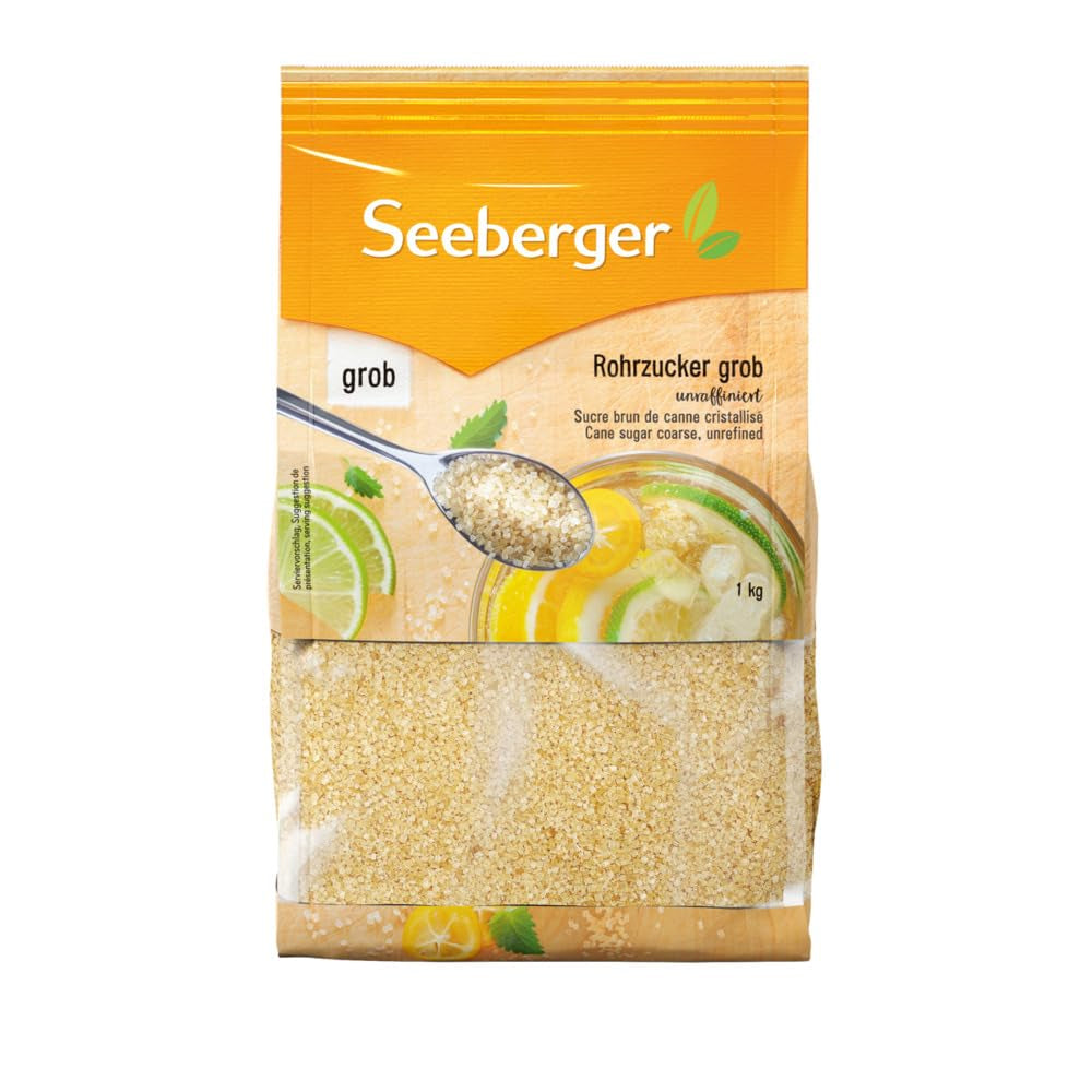 Seeberger Rohrzucker Grob 5Er Pack: Vollrohrzucker Besonders Aromatisch - Ideal Für Cocktails Und Zum Backen - Grob - Unraffiniert, Vegan (5 X 1 Kg) Sladidla Naty Shop 1 Kg (5Er-Back)