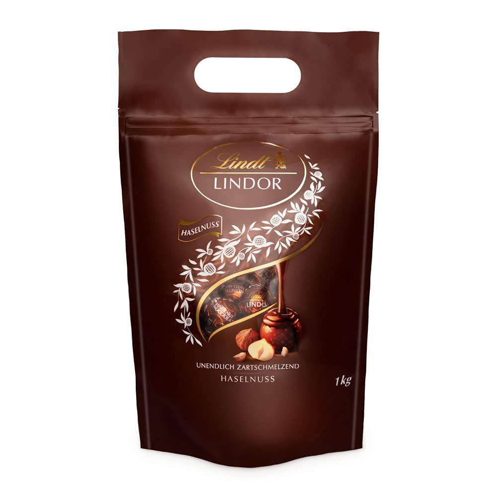 LINDOR čokoládové kuličky s lískovými oříšky, pytel 1 kg + sud na sherry Johnnie Walker 0,7l