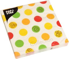 Papstar 11374 Șervețele 1-carton 10 X 20 bucăți, 3 straturi, 1/4-fold, 33 X 33 cm "Bile"