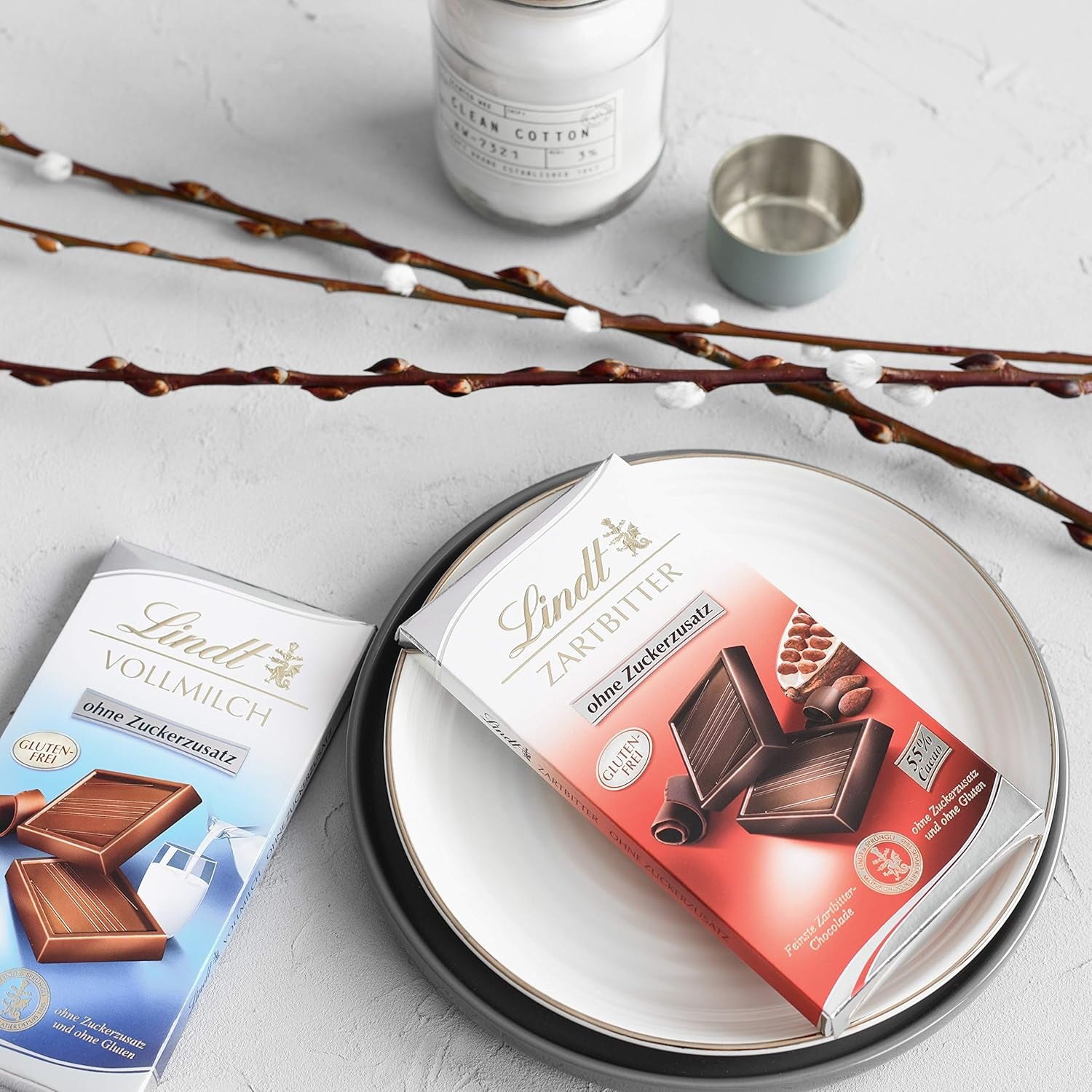 Hořká čokoláda bez přidaného cukru | Tableta 100g | Nejlepší s 55% kakaa, bez lepku | Čokoládová tyčinka | Čokoládová dárková sada (balení 4 ks)