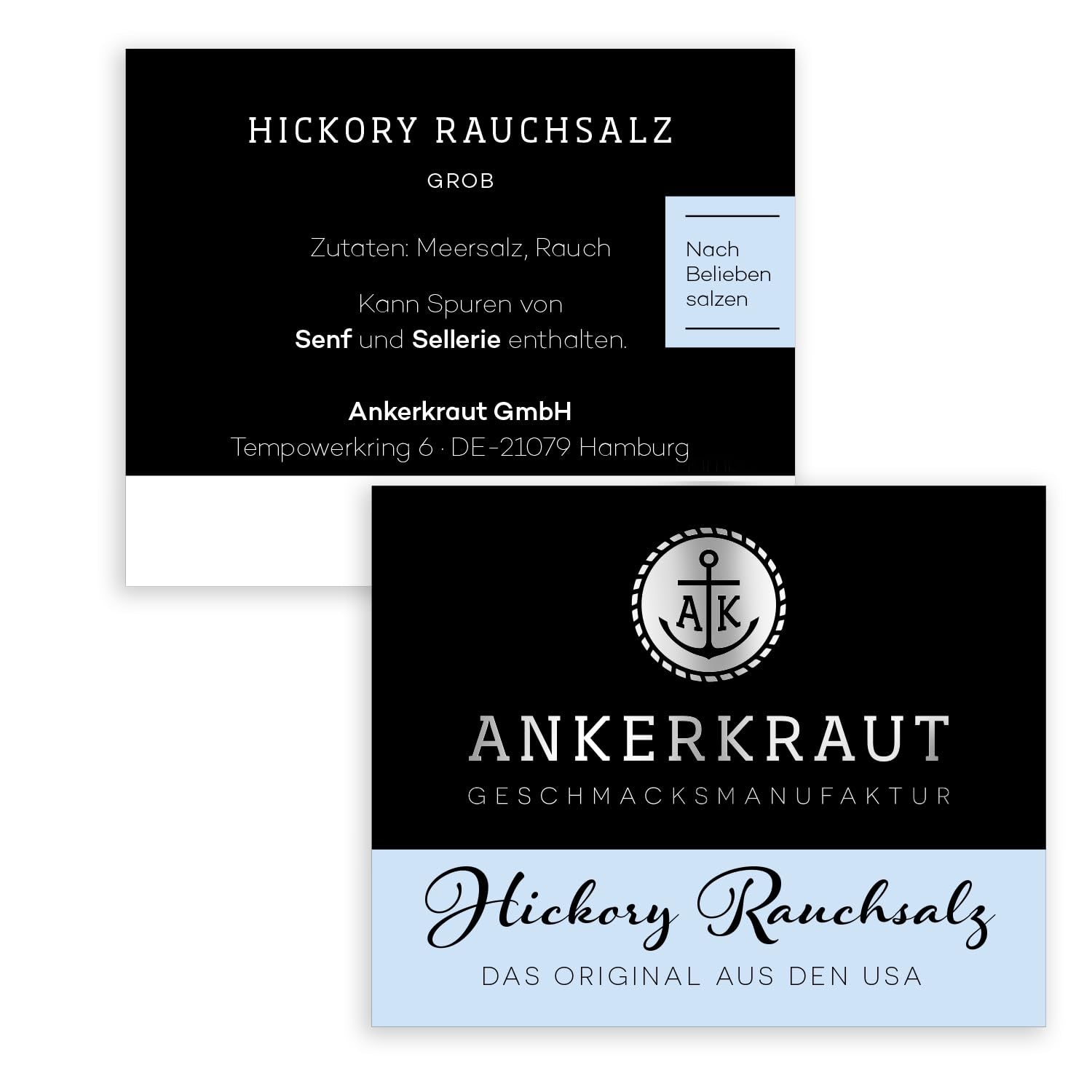 Ankerkraut Hickory Rauchsalz, echtes Rauchsalz aus den USA, 75 g v Korkenglas