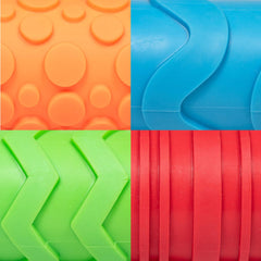 Mal- und Ton-Texturwalzen - 4er-Set - strukturované Knetrollen für Kinder - Vielseitige Muster zum Basteln und Dekorieren