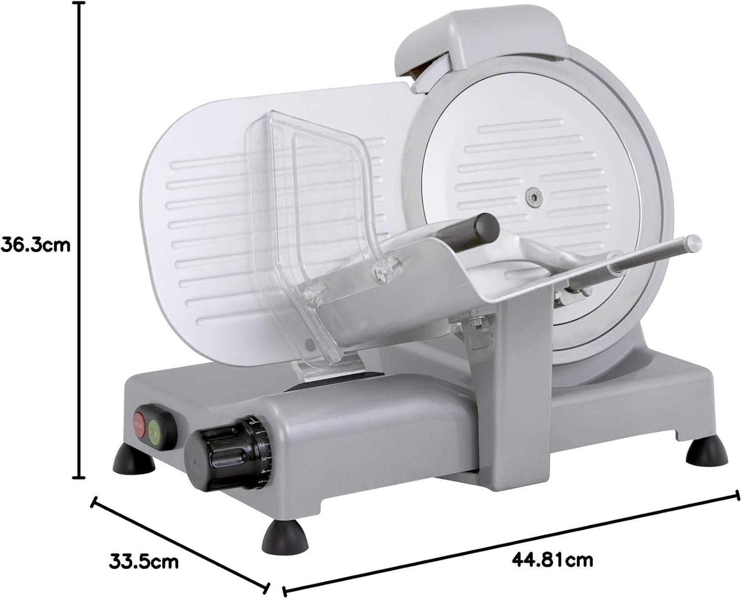 90018 Luxury 22 GS, elektrický kráječ, hliník, stříbrná/černá Kráječe a kráječe Naty Shop