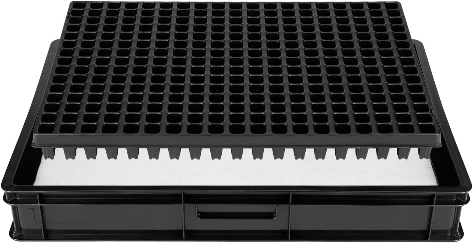 Rozmnožovací systém GW-285 se skládá z profesionálního podnosu na vodu GW657, odpovídající kapilární podložky (absorpce vody 3 l na m2) a podnosu s 285 květináči (23x23mm, výška 54mm) v Euro velikosti (600x400mm)