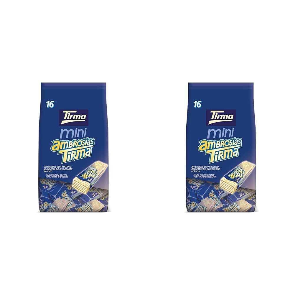 Tirma Mini White Chocolate Wafers | (16 units x 13.5g), 216g | Jemná krémová náplň | Bez GMO | Suitable for vegetarians | Jednotlivě balené | Balená svačina