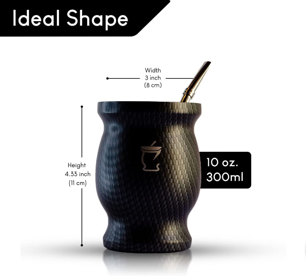 Set ceai Mate - Cana Mate - Set cu Mate și Bombilla - Cești de ceai - Cana Mate cu design cu pereți dubli - Set Yerba Mate Cana