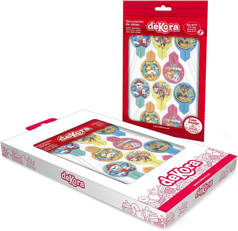 Dekora, Dekorapin Paw Patrol Jedlé ozdoby na dort, 20 jedlých papírových oplatek - 6,5 X 4 cm Naty Shop