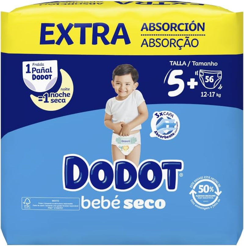 Baby Dry Extra - Jumbo balení, velikost 5-56 kusů