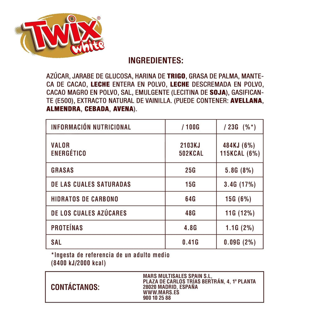 Twix bílé čokoládové tyčinky | Karamel, sušenky, bílá čokoláda | Více balení čokolády | 5 tyčinek (5 x 46 g) (balení po 5)