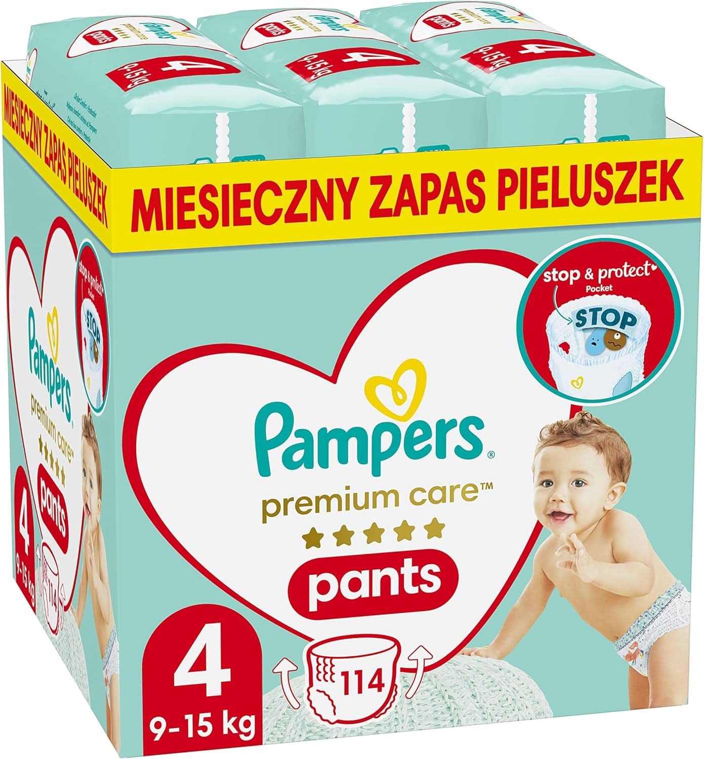 Pampers Pants scutece tip pantaloni cu antiscurgere Stop & Protect la spate Mama si Copilul Naty Shop Marimea 4 (1 pachet)