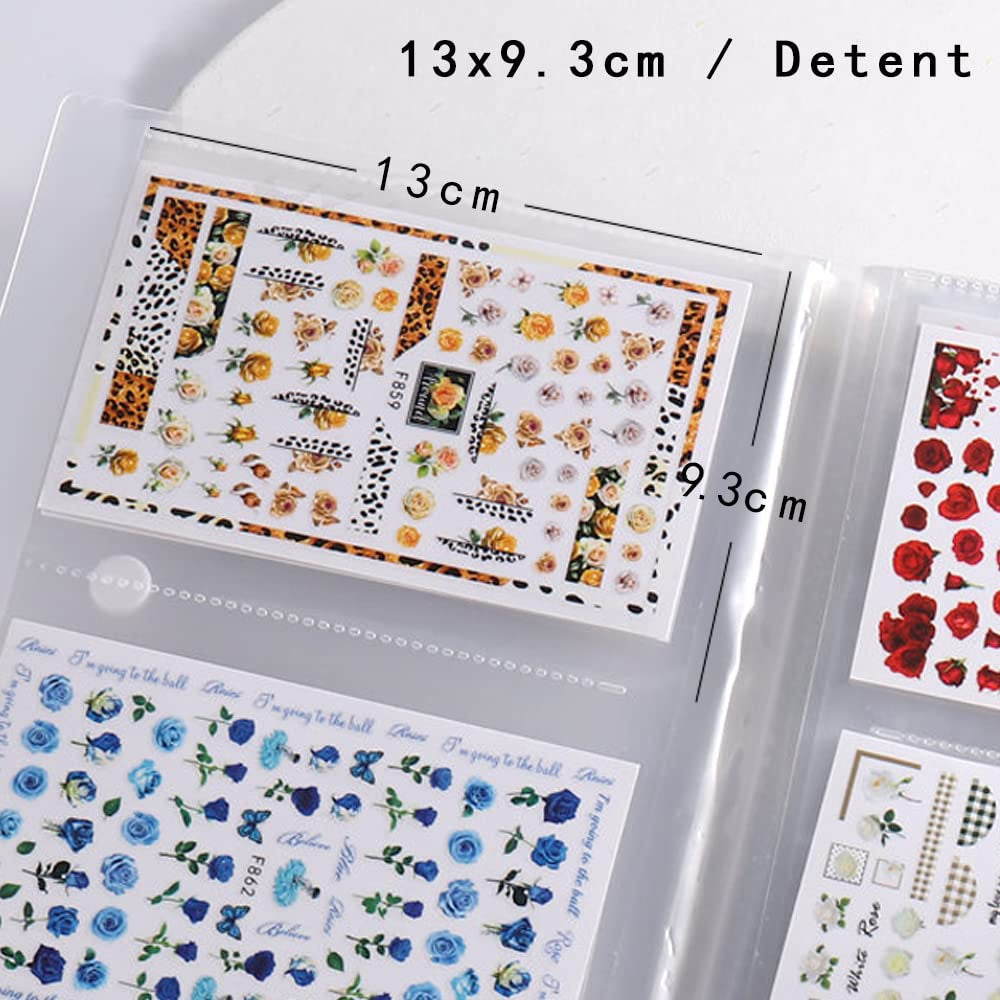 144 Slots Nail Art Sticker Aufbewahrungsbuch Blätter Nail Art Decals Sammelalbum Nail Sticker Leerer Displayhalter Binder Buch Kunststoff DIY Nail Art Design Tools Für Nail Art Sticker