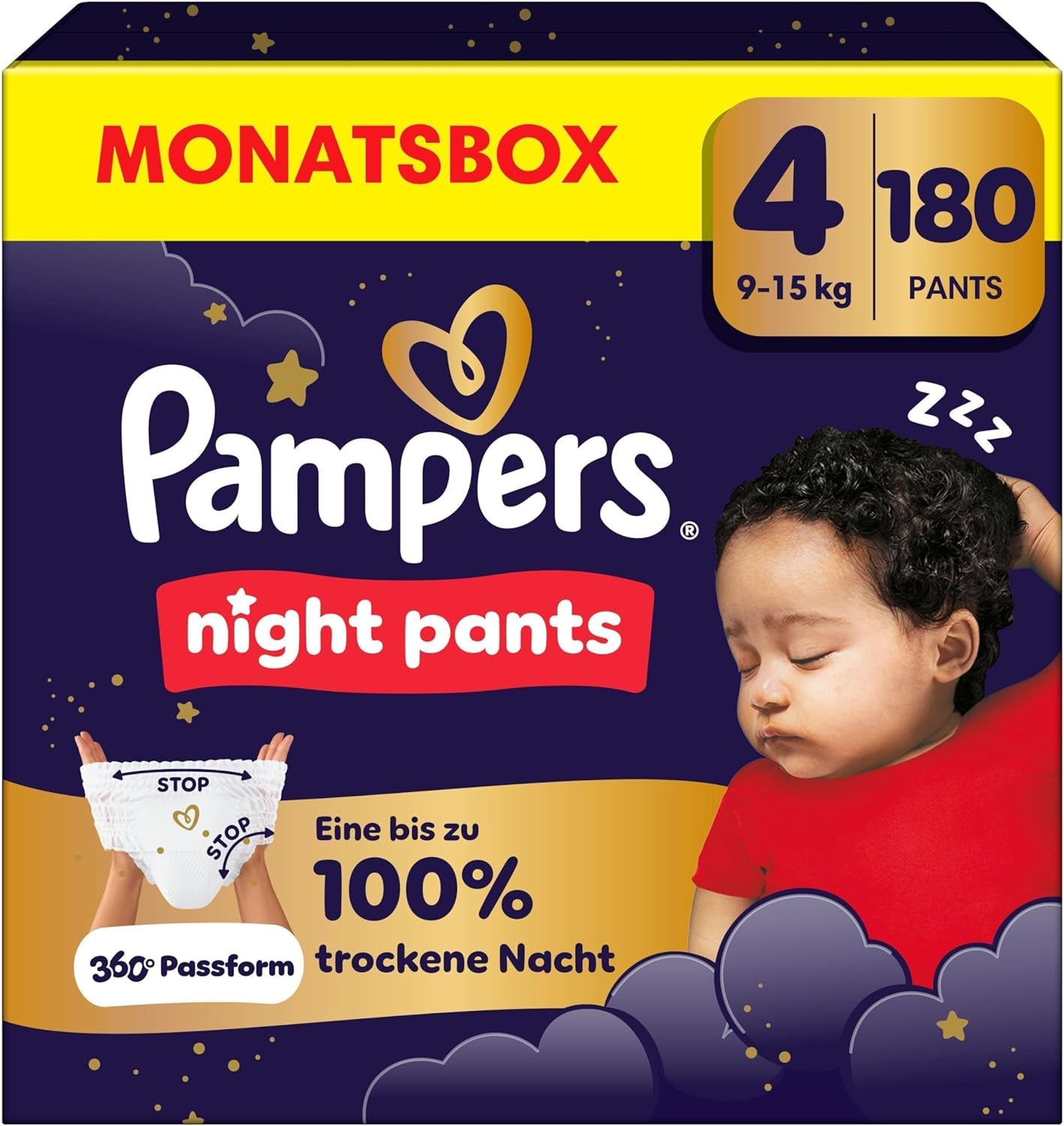 Pleny Pampers Night Pants velikost 6, 138 kusů, 13kg-19kg, poskytují extra ochranu po celou noc.