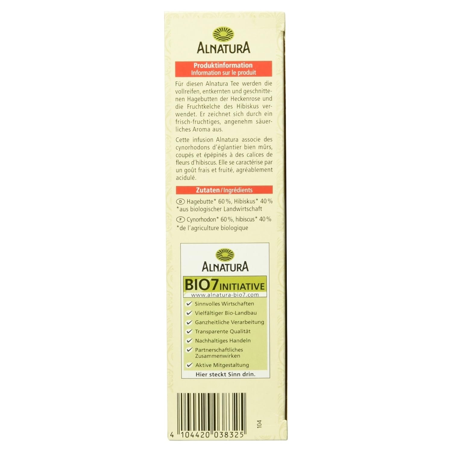 Ceai organic de măceșe cu hibiscus, 20 pliculețe, 50 g