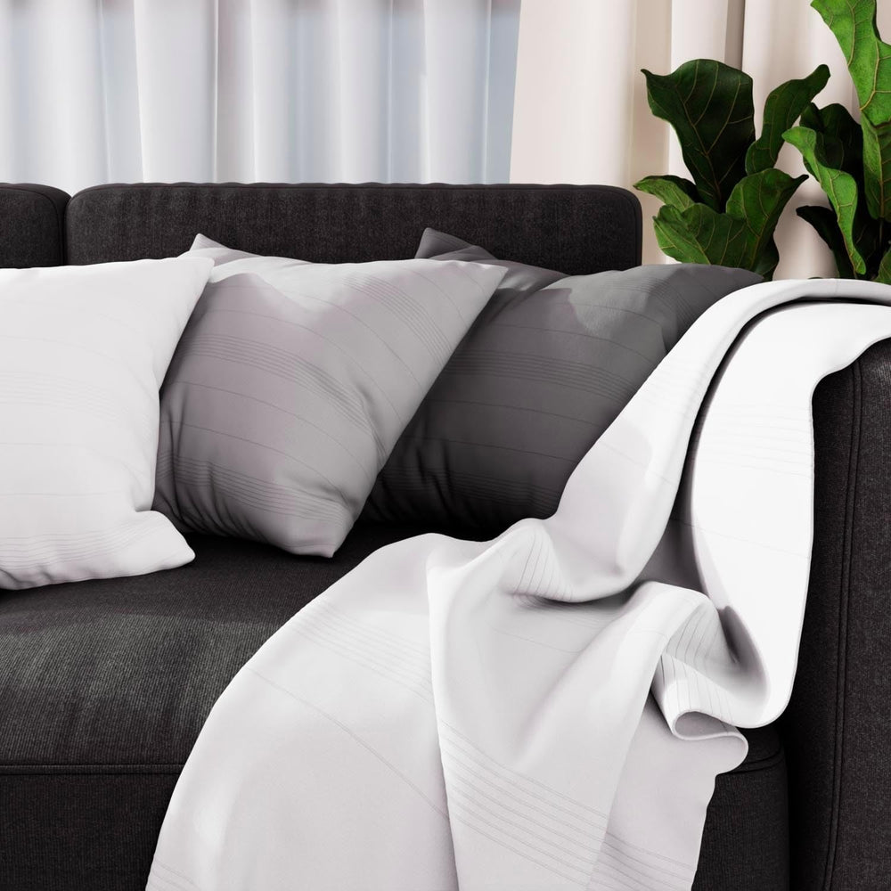 Soleil D'Ocre Adele pléd, vyhozený z křesla, Polycoton, šedá, 140 X 200 Cm Postele a přikrývky Besuche den Soleil d'ocre-Store Bílá 140 X 200 Cm