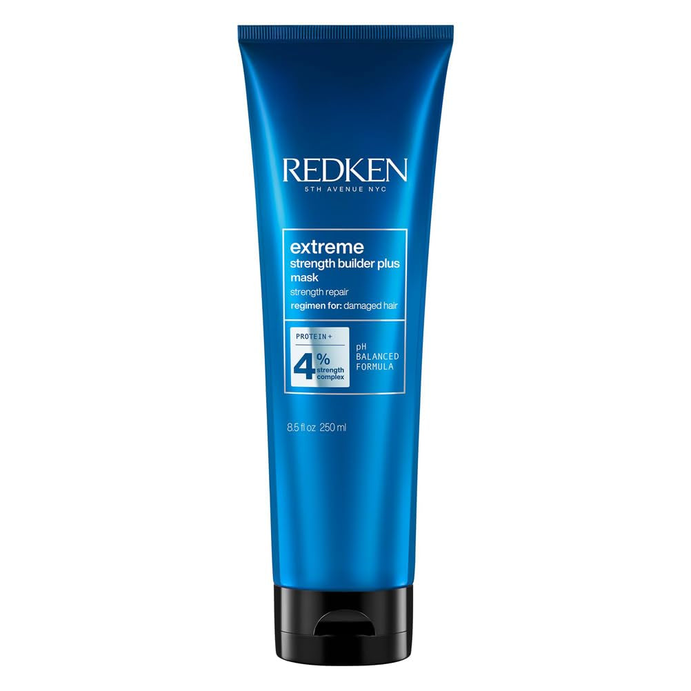 Redken Mască intensivă pentru păr pentru toate tipurile de păr deteriorat, repară și regenerează, anti-rupere, Mască Extreme Strength Builder Plus, 1 x 250 ml Masca de par Naty Shop Titlu implicit