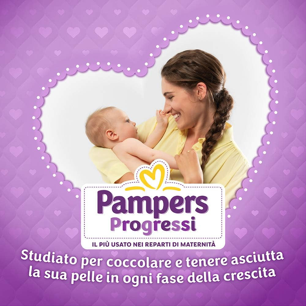 Pleny Pampers Progressi & Fit Prime Midi, krátký formát, 162 plen, velikost 3 (4-9 kg), online členství v posilovně na 1 měsíc jako dárek