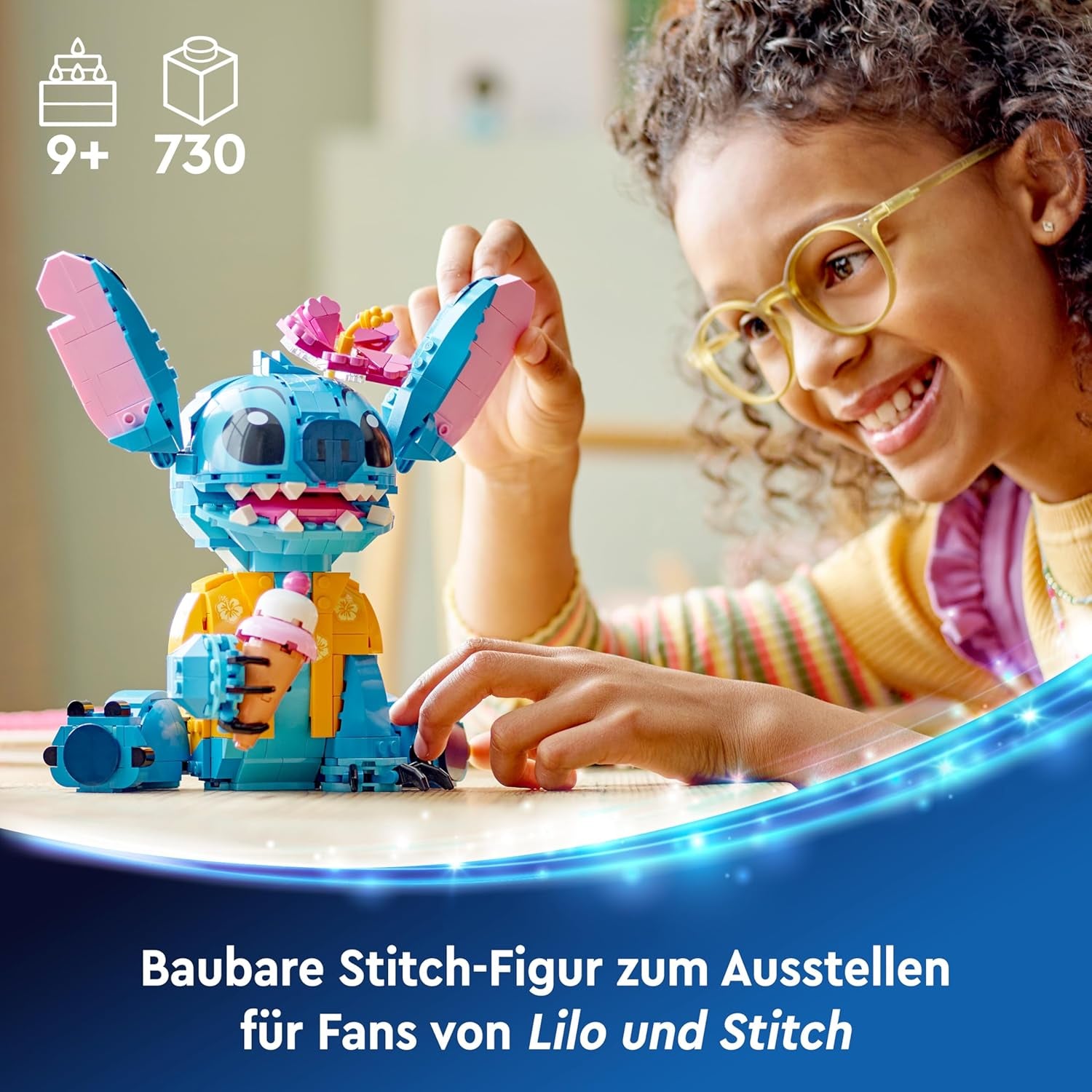 LEGO | Disney Stitch Spielzeug - Figur zum Spielen und Sammeln mit Einer Eistüte und Einer decorativeen Blume - Geschenk für Mädchen, Jungen und Lilo & Stitch Filmfans ab 9 Jahren - 43249