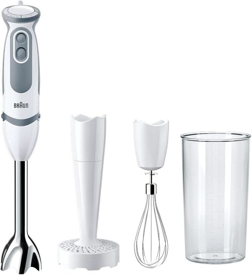 Braun Stabmixer MQ 5200WH - Multiquick 5 Vario Pürierstab Mit Edelstahl Mixfuß, 1000 Watt, Inkl. 600 ml Mix- & Messbecher, Weiß/Grau Kitchen Naty Shop Verze 2019 – Kartoffelstampfer