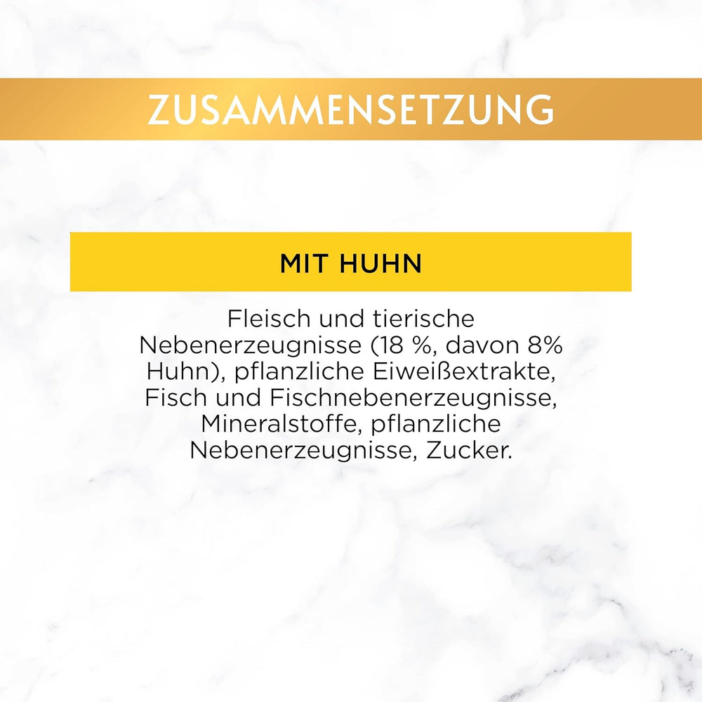 Gourmet Gold Succulent-Fâșii fine, hrană umedă pentru pisici cu pui, pachet de 12 (12 x 85g)