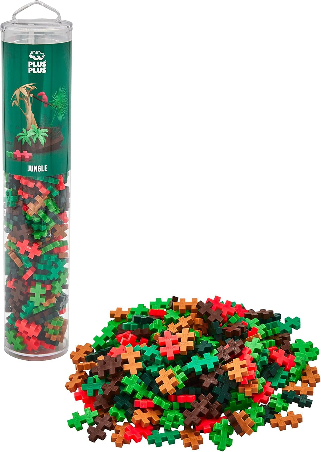 Plus-Plus 9604262 Geniales Konstruktionsspielzeug, Regenbogen, Kreativ-Bausteine Tube, 240 Teile