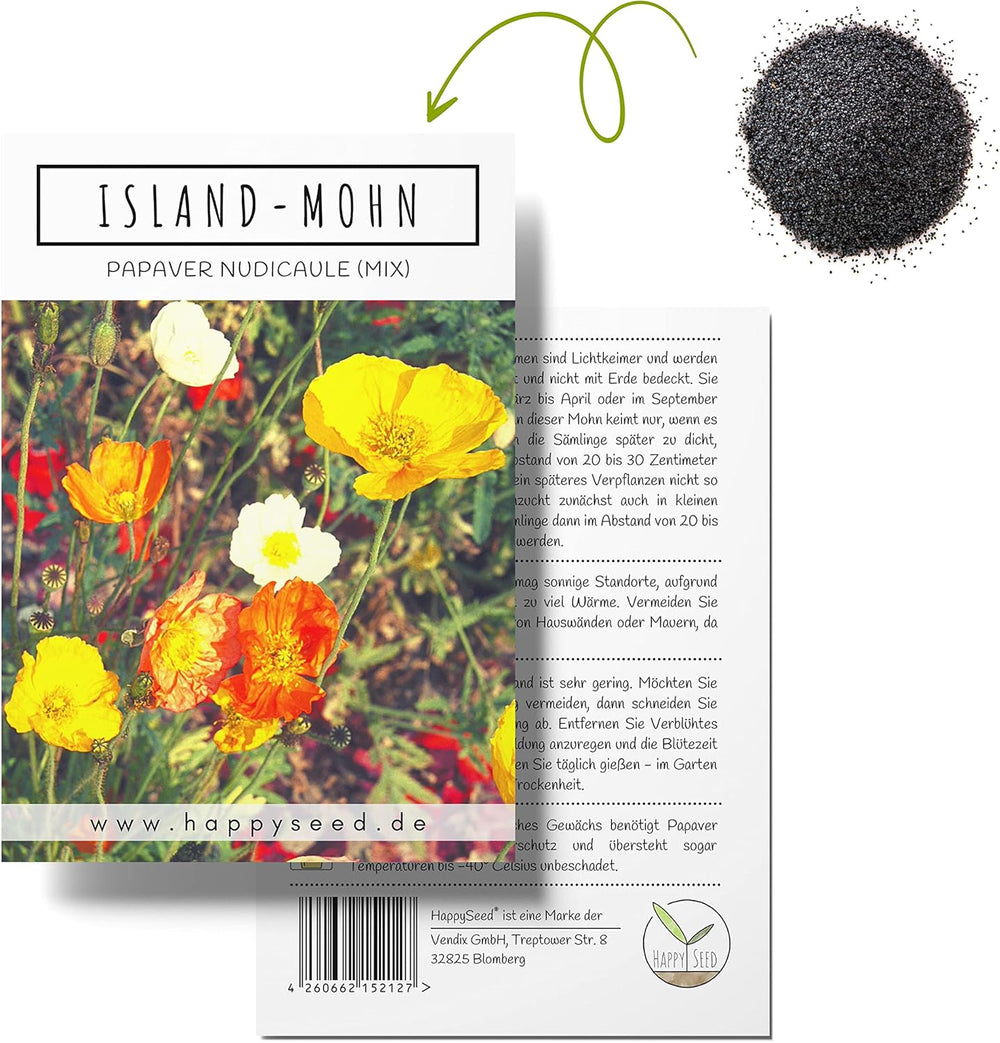 Směs islandského máku (Papaver nudicaule) - Krásně kvetoucí mák s dlouhou dobou květu pro barevnou květinovou louku (Island Poppy)