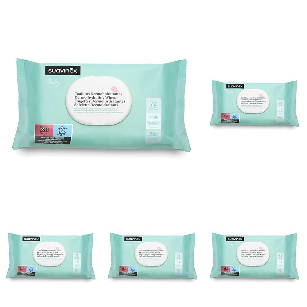 Suavinex dětské vlhčené ubrousky 60 kusů vhodné pro atopickou pokožku 96 % přírodních složek