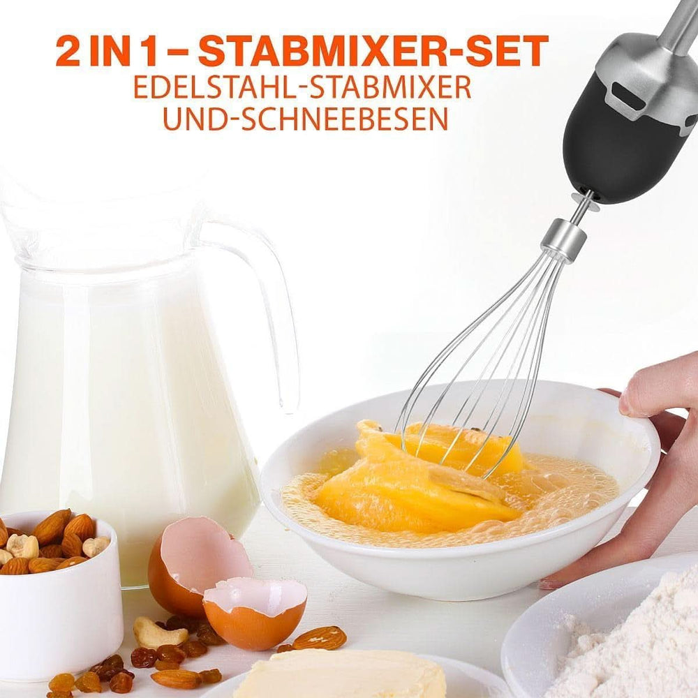 Proficook® 2v1 stojanový mixér & Schneebesen | Stabmixer 1000 Watt Für Mixen, Zerkleinern & Pürieren | Smoothie Maker M. Langem Mixstab | Pürierstab M. Edelstahlgehäuse & Soft Touch-Griff | PC-SMS 1220 Matka a dítě Naty Shop