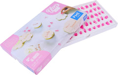 Zábavná písma FF60 – sada razítek na koláčky a sušenky pro design dortů, 66 kusů, kolekce 3, plast