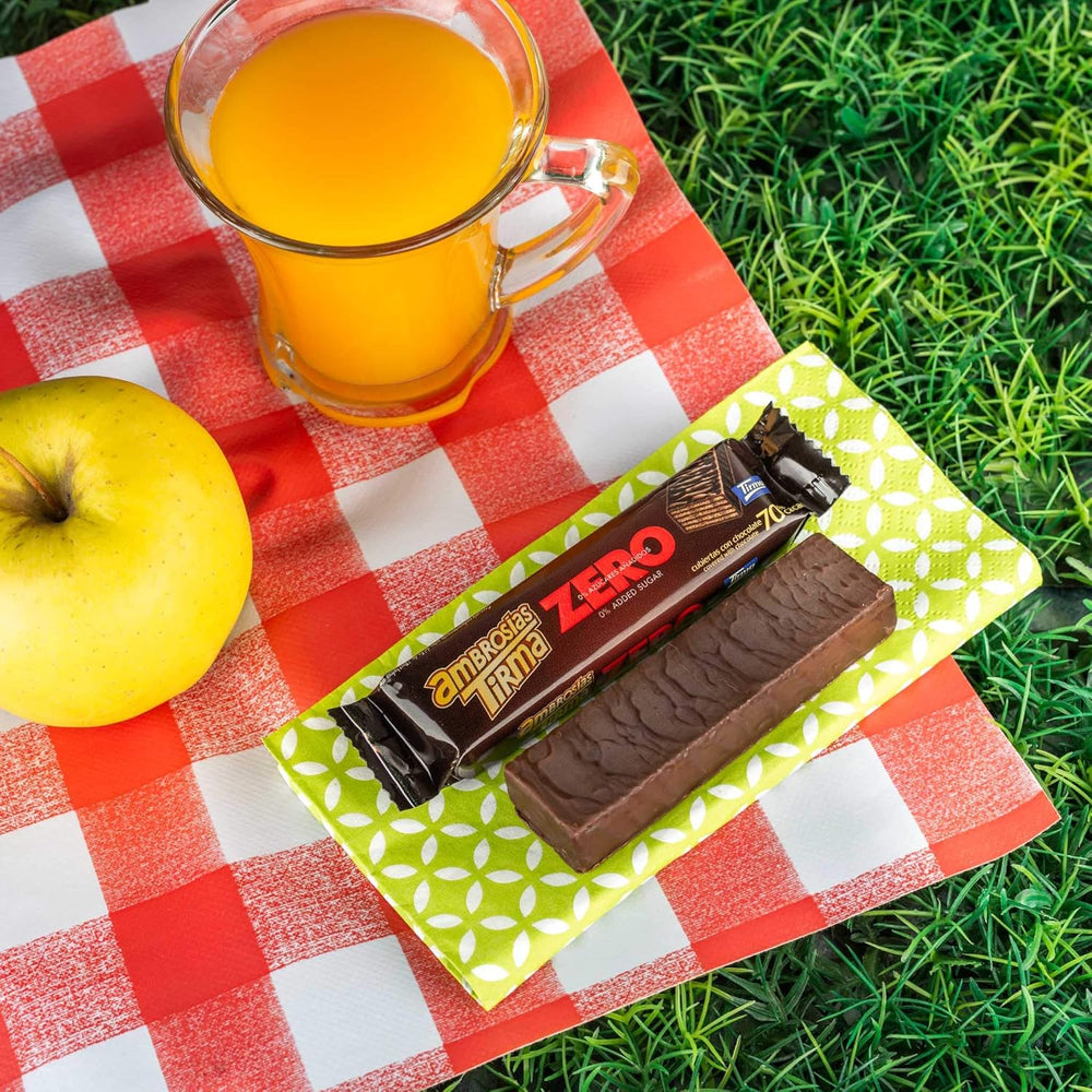 Vafle s hořkou čokoládou Tirma 70% kakaa | Bez přidaného cukru | Vhodné pro keto diety | Nízký obsah sacharidů | Pro diabetiky Čokoládové oplatky Multi Pack | 3 kusy | 64,5 g