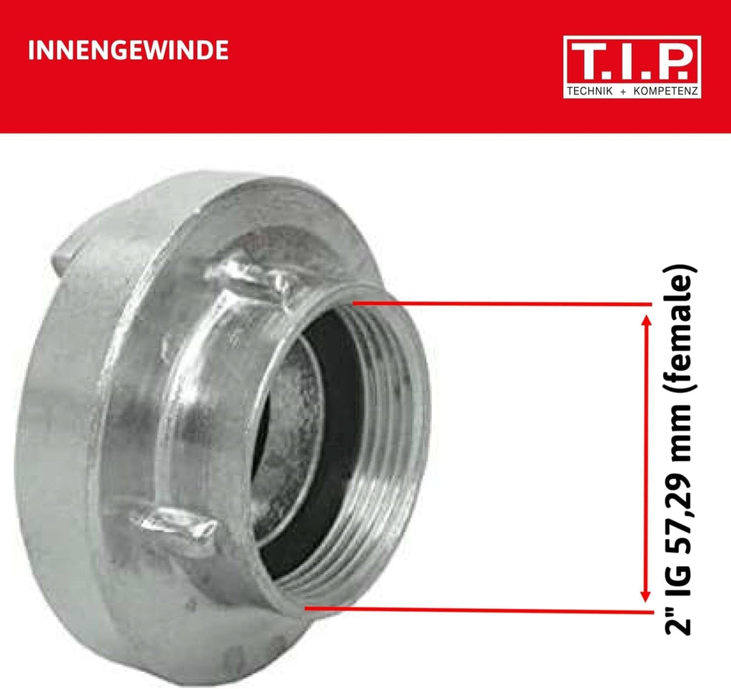 Cuplaj Storz TIP C 52, filet interior de 2 inch, pentru țevi și dispozitive cu inel de etanșare din nitril pentru inserții de aspirație și presiune, fabricat din aluminiu, 31092